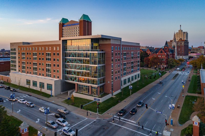 Saint Louis University's Grand Hall is home to  528 first- and second-year students on six residential floors.