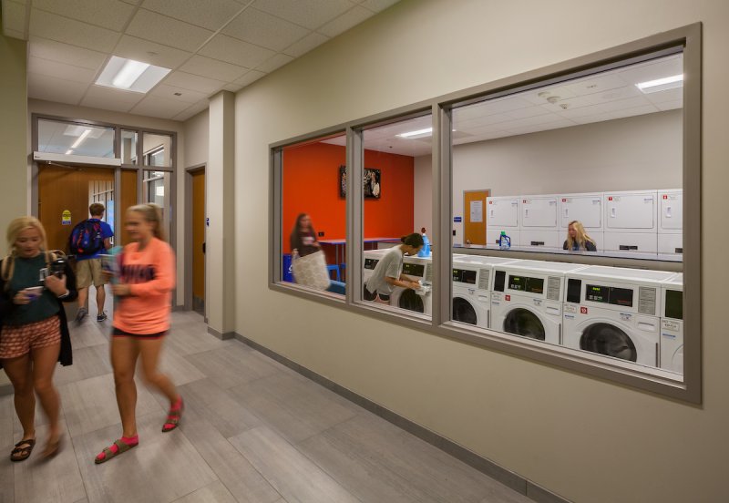 The laundry area in Saint Louis University's Spring Hall.