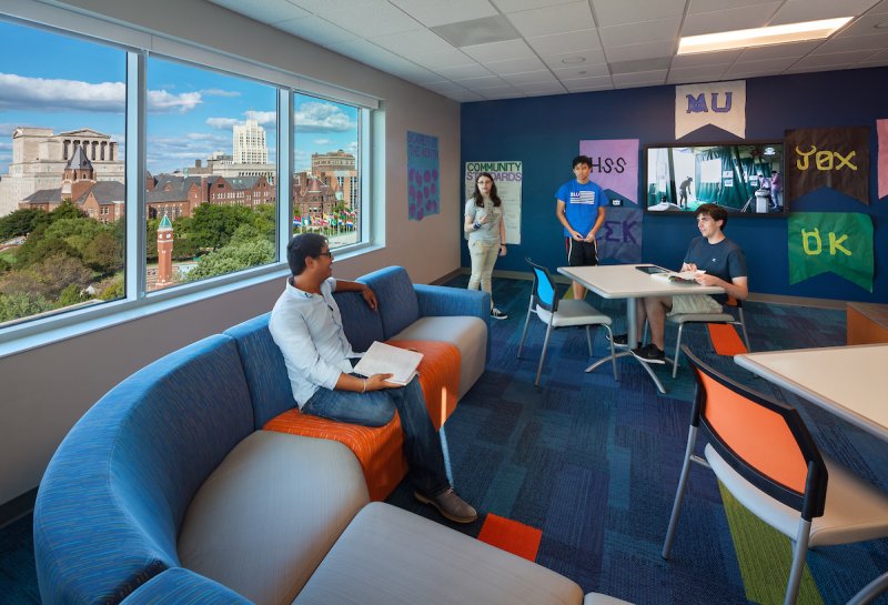 A common area in Saint Louis University's Spring Hall.